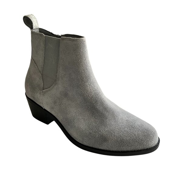Vionic Roseland Suede Water Repellent Ankle Bootie Gray 8 - Picture 1 of 13